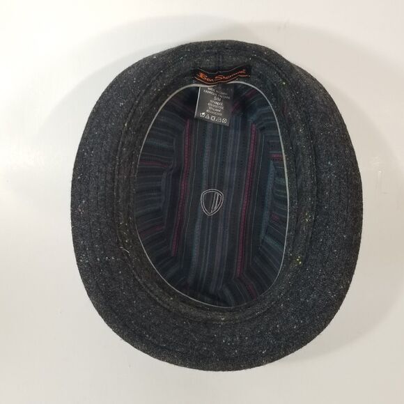Ben Sherman Hipster Style Fedora Hat Mens S/M Dark Gray Wool Blend Tweed - Picture 5 of 6